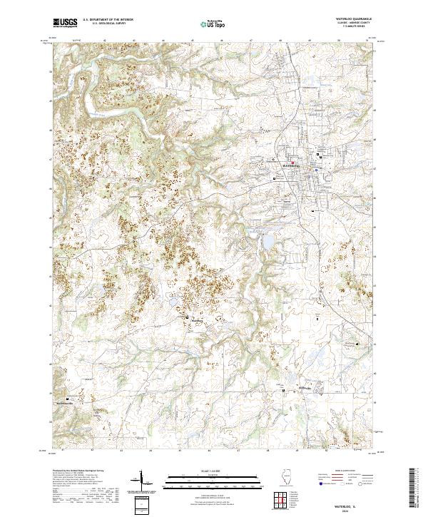 Waterloo, IL — USGS 7.5-minute topo (2024)