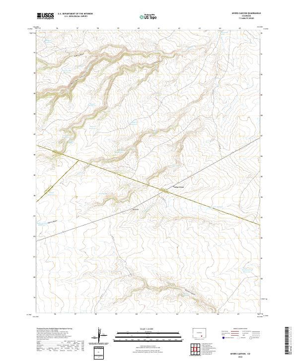 Myers Canyon, CO — USGS 7.5-minute topo (2022)