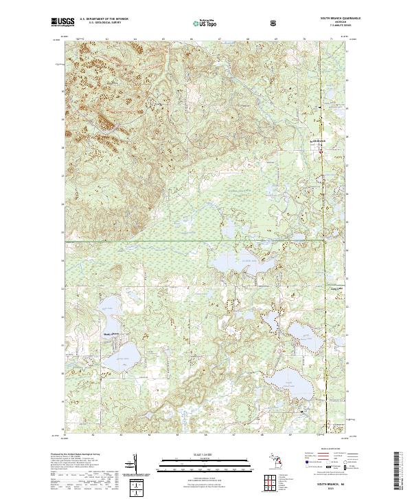 South Branch, MI — USGS 7.5-minute topo (2023)