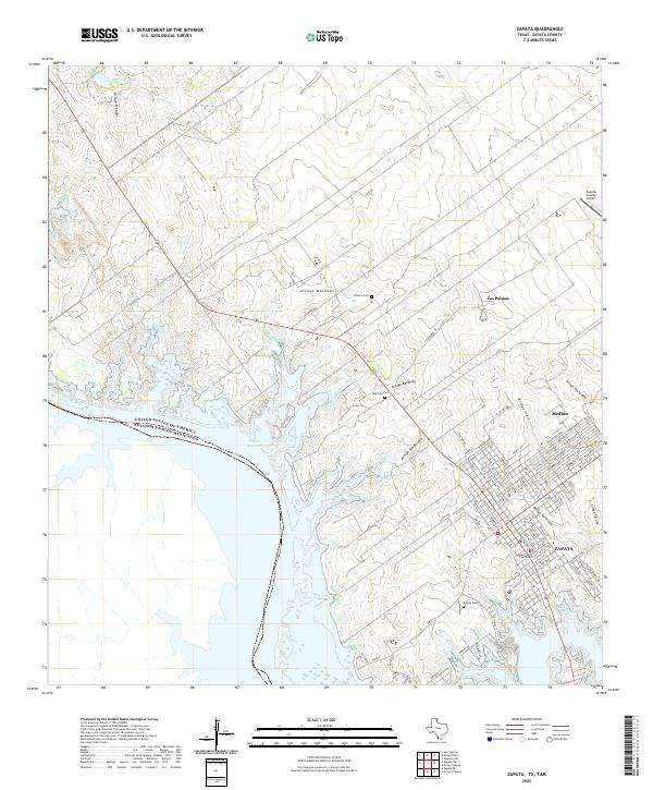 Zapata, TX,TAM, US — USGS 7.5-minute topo (2022)