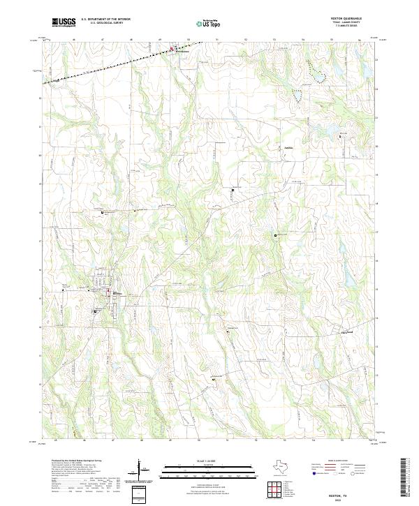 Roxton, TX — USGS 7.5-minute topo (2022)