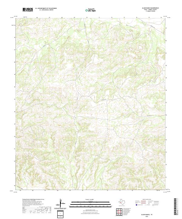 Allen Ranch, TX — USGS 7.5-minute topo (2022)
