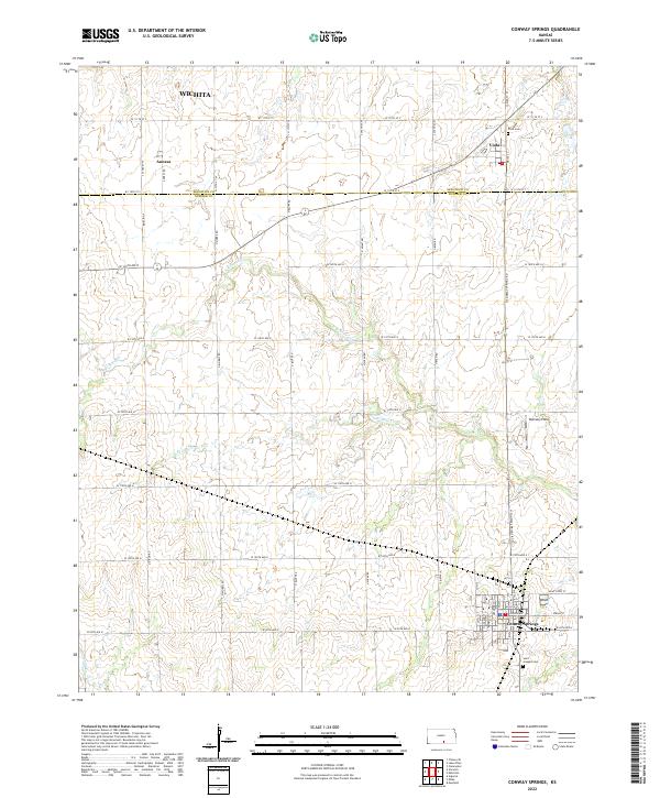 Conway Springs, KS — USGS 7.5-minute topo (2022)