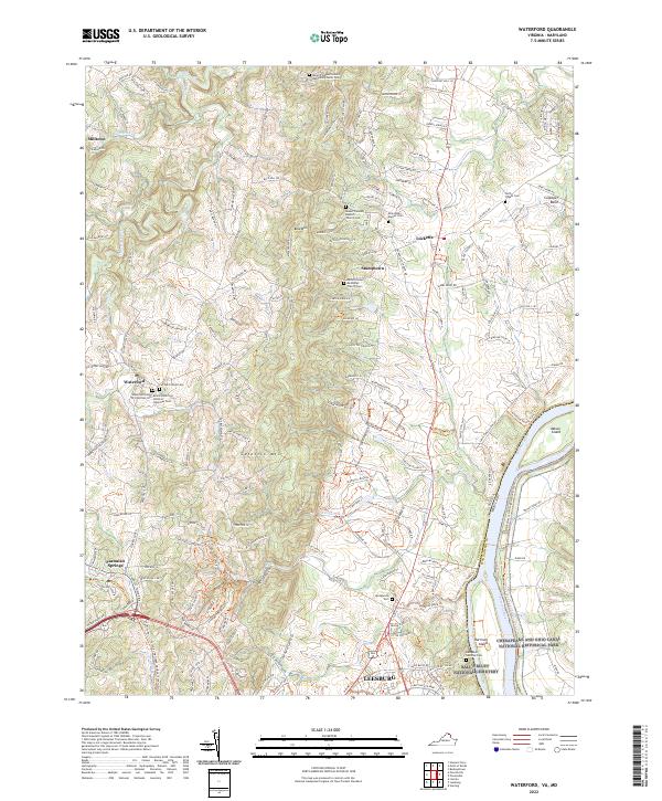 Waterford, VA-MD — USGS 7.5-minute topo (2022)