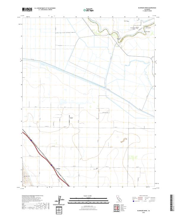 Eldorado Bend, CA — USGS 7.5-minute topo (2022)