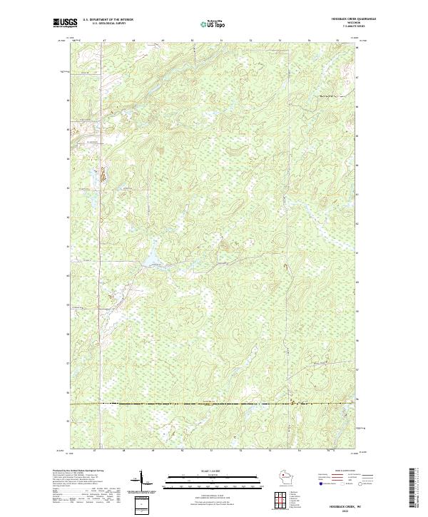 Hogsback Creek, WI — USGS 7.5-minute topo (2022)