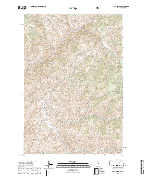 Pine Creek Rapids, ID — USGS 7.5-minute topo (2024)