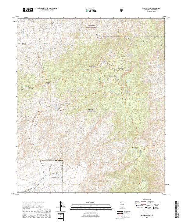 Mica Mountain, AZ — USGS 7.5-minute topo (2021)