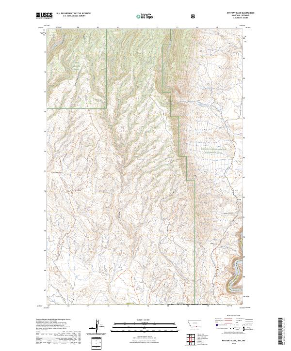 Mystery Cave, MT-WY — USGS 7.5-minute topo (2024)