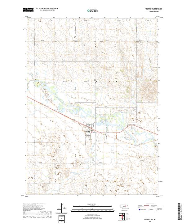 Clearwater, NE — USGS 7.5-minute topo (2021)