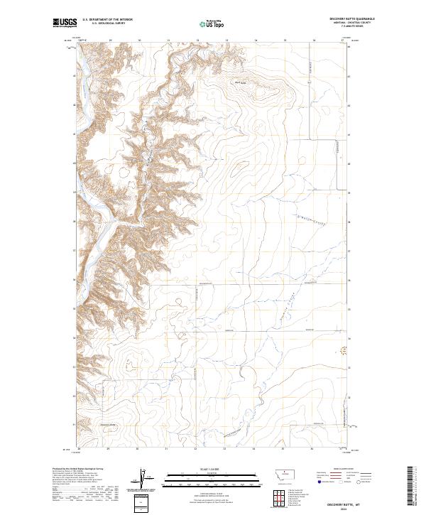 Discovery Butte, MT — USGS 7.5-minute topo (2024)