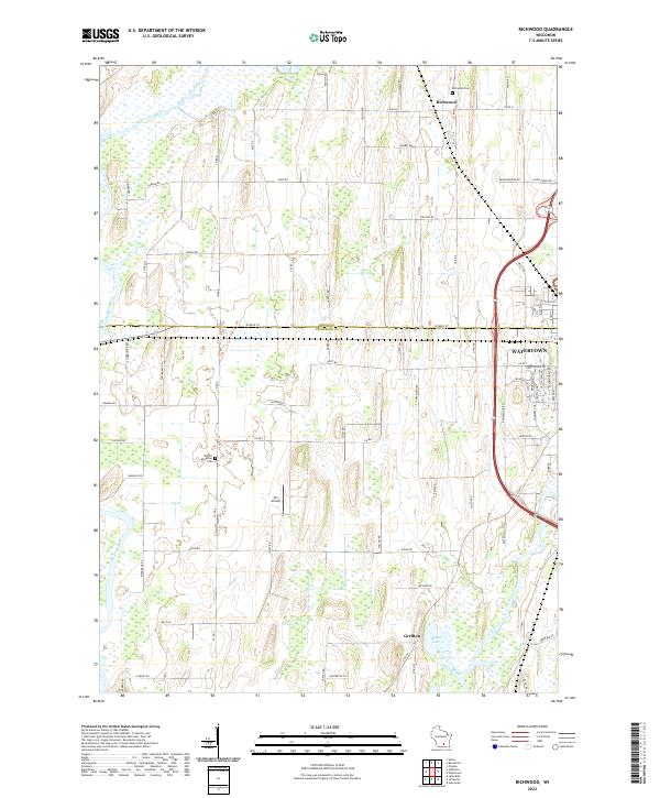 Richwood, WI — USGS 7.5-minute topo (2022)