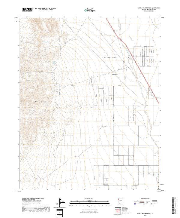 Middle Water Spring, AZ — USGS 7.5-minute topo (2021)