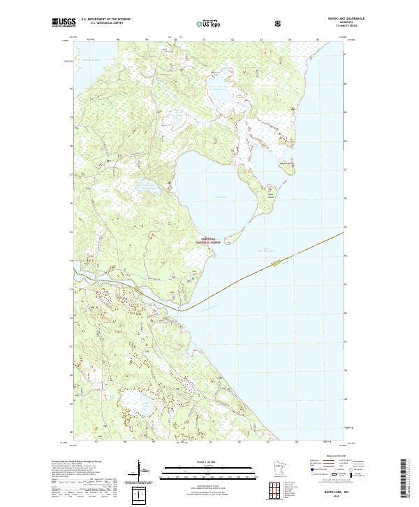 Raven Lake, MN — USGS 7.5-minute topo (2022)