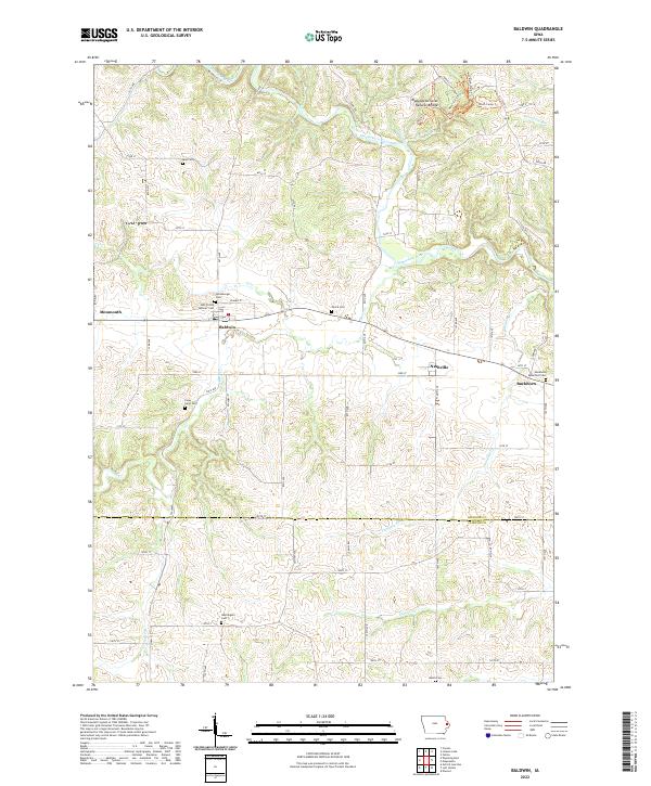 Baldwin, IA — USGS 7.5-minute topo (2022)