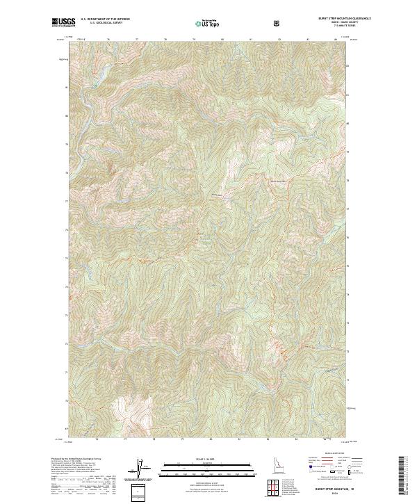 Burnt Strip Mountain, ID — USGS 7.5-minute topo (2024)