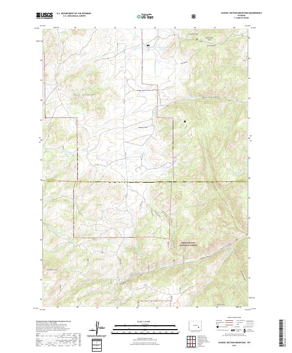 School Section Mountain, WY — USGS 7.5-minute topo (2021)