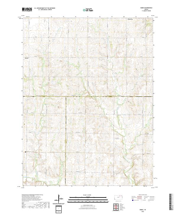 Kimeo, KS — USGS 7.5-minute topo (2022)