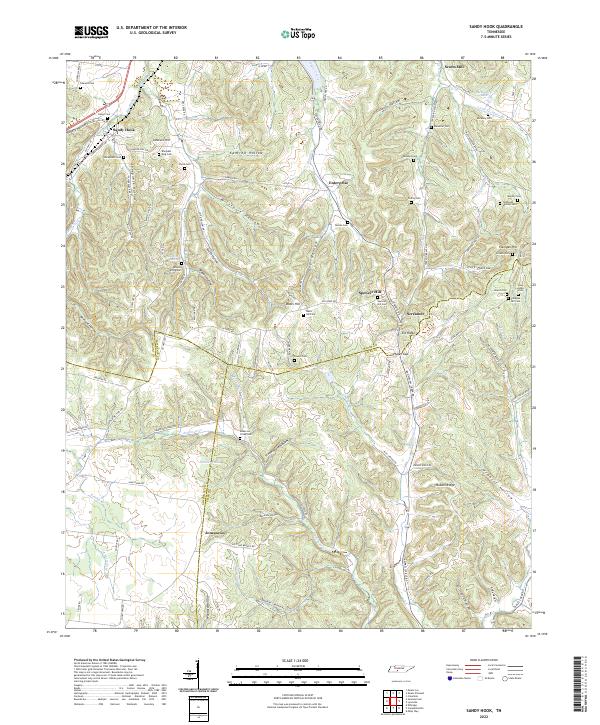 Sandy Hook, TN — USGS 7.5-minute topo (2022)