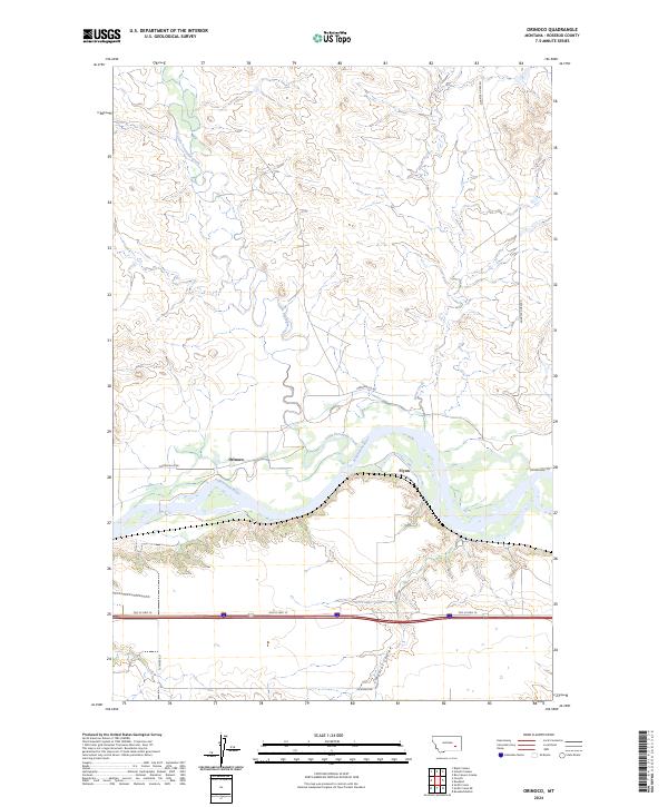 Orinoco, MT — USGS 7.5-minute topo (2024)