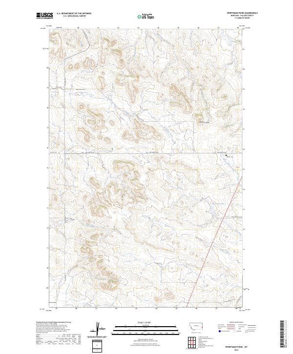 Sportsman Pond, MT — USGS 7.5-minute topo (2024)