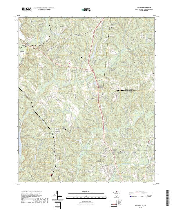 Van Wyck, SC-NC — USGS 7.5-minute topo (2024)