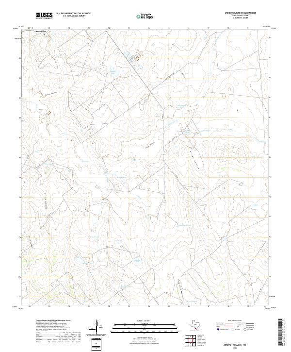 Arroyo Huisache, TX — USGS 7.5-minute topo (2022)