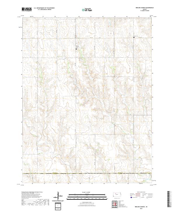 Redline Church, KS — USGS 7.5-minute topo (2022)