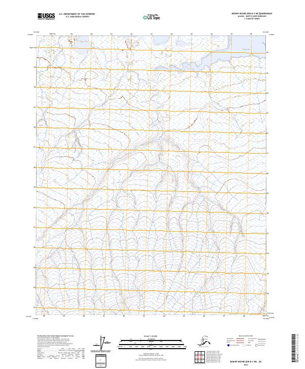 Mount Michelson D-3 NE, AK — USGS 7.5-minute topo (2023)