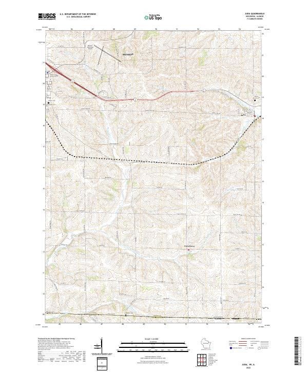 Juda, WI-IL — USGS 7.5-minute topo (2022)