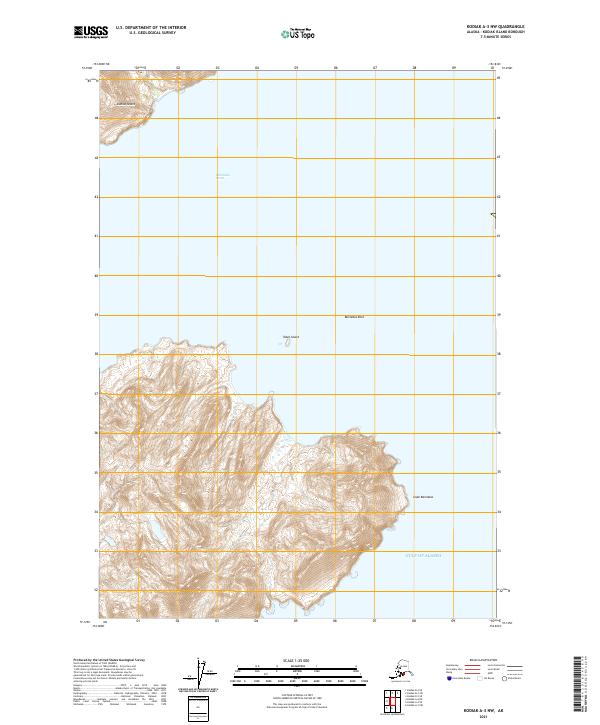 Kodiak A-3 NW, AK — USGS 7.5-minute topo (2021)