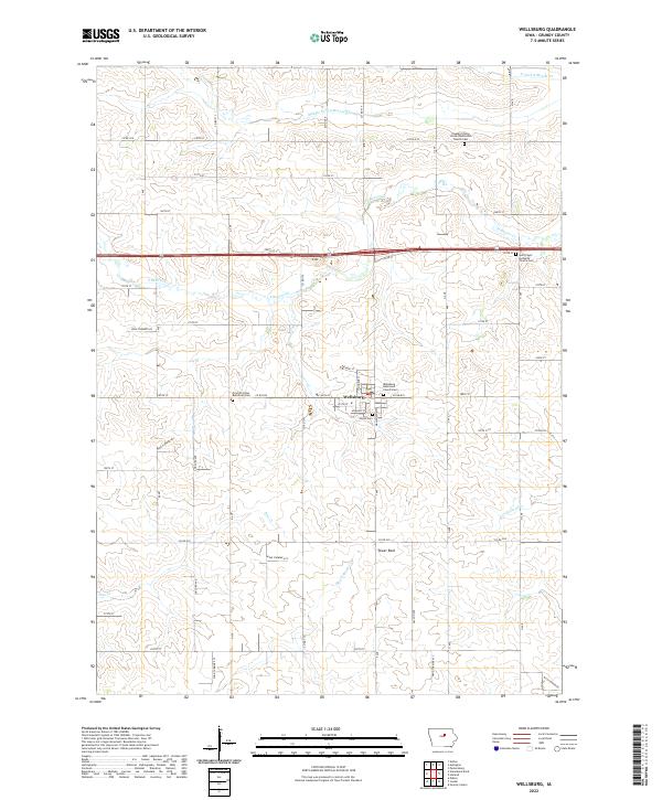 Wellsburg, IA — USGS 7.5-minute topo (2022)
