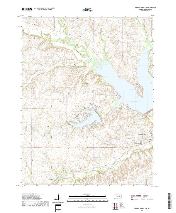 Council Grove Lake, KS — USGS 7.5-minute topo (2022)