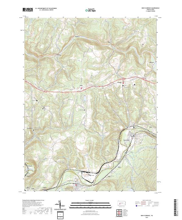 New Florence, PA — USGS 7.5-minute topo (2023)