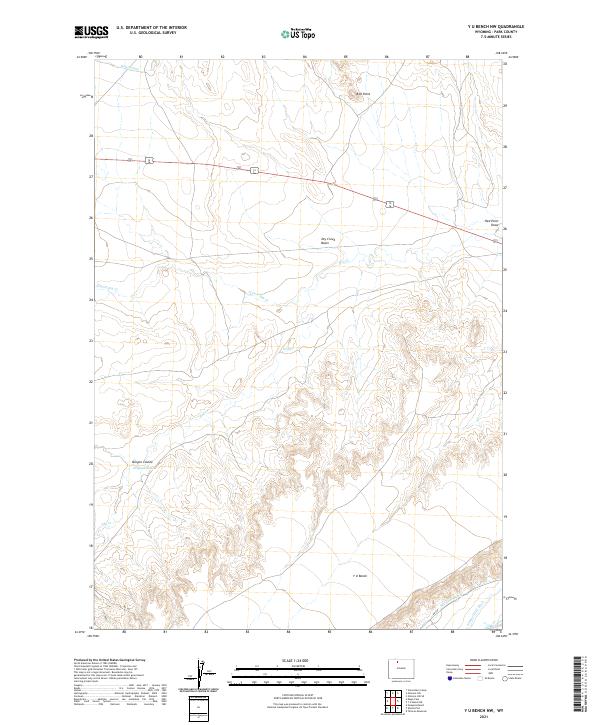 Y U Bench NW, WY — USGS 7.5-minute topo (2021)