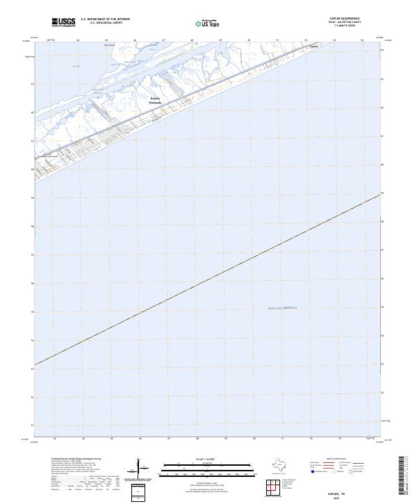 Caplen, TX — USGS 7.5-minute topo (2025)