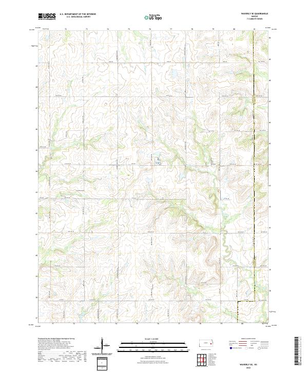 Waverly SE, KS — USGS 7.5-minute topo (2022)