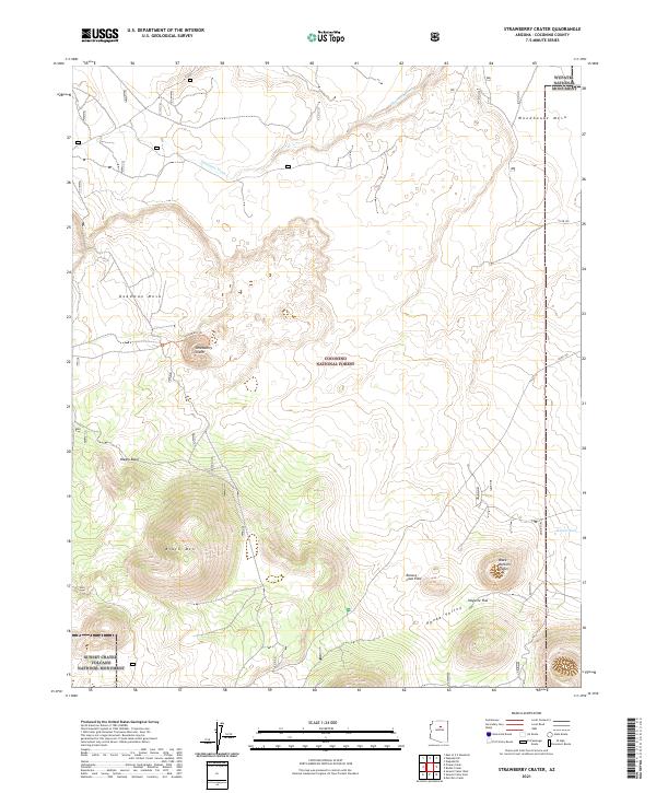 Strawberry Crater, AZ — USGS 7.5-minute topo (2021)