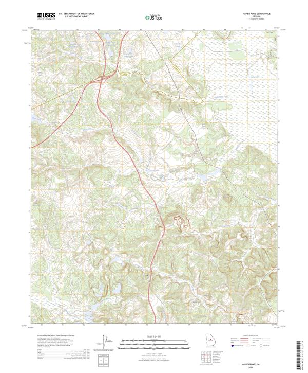 Napier Pond, GA — USGS 7.5-minute topo (2026)