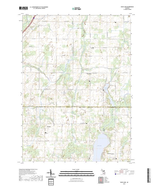 Duck Lake, MI — USGS 7.5-minute topo (2023)
