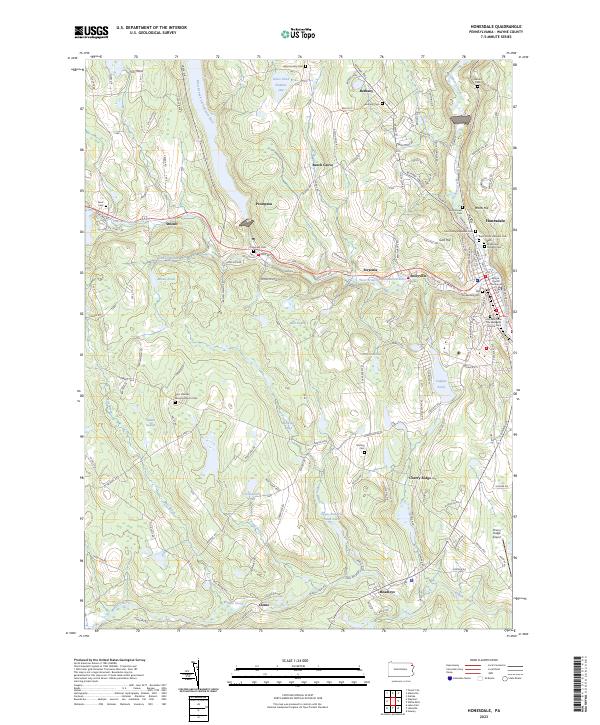 Honesdale, PA — USGS 7.5-minute topo (2023)