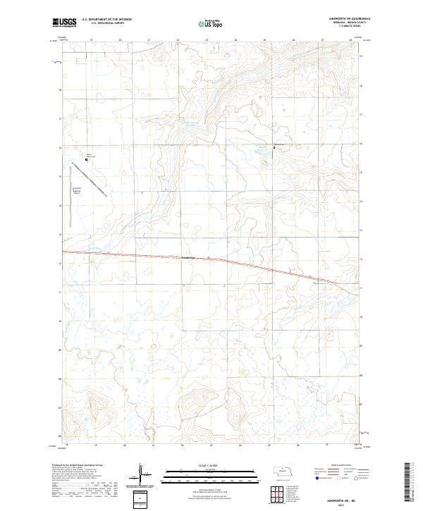 Ainsworth SW, NE — USGS 7.5-minute topo (2021)