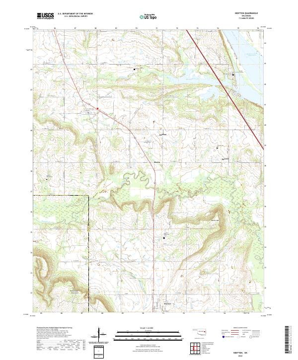 Keefton, OK — USGS 7.5-minute topo (2022)