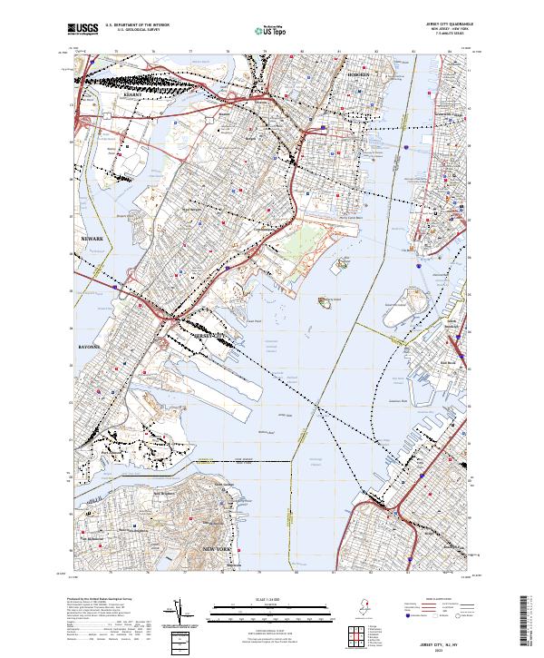 Jersey City, NJ-NY — USGS 7.5-minute topo (2023)
