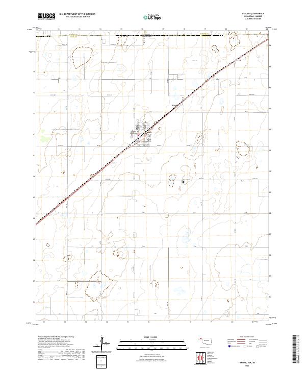 Tyrone, OK-KS — USGS 7.5-minute topo (2022)