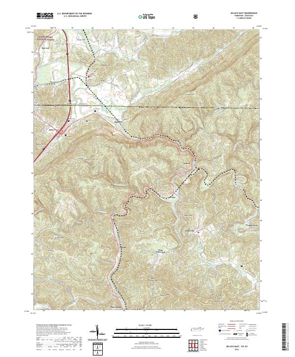 Jellico East, TN-KY — USGS 7.5-minute topo (2022)