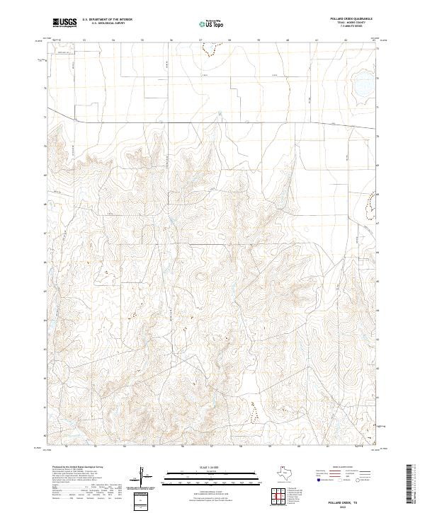 Pollard Creek, TX — USGS 7.5-minute topo (2022)