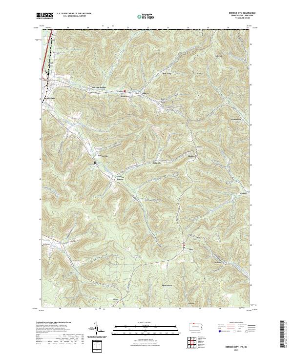 Derrick City, PA-NY — USGS 7.5-minute topo (2023)