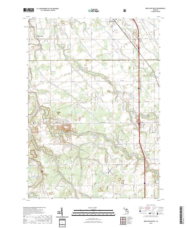 Birch Run South, MI — USGS 7.5-minute topo (2023)