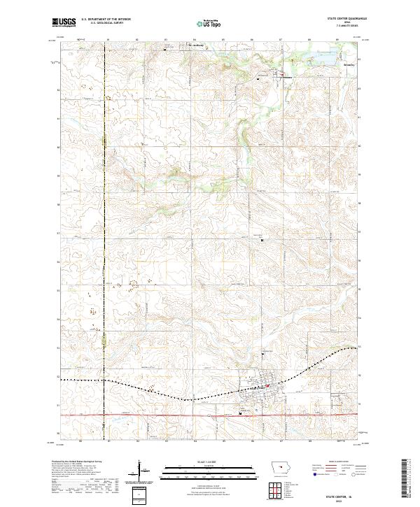 State Center, IA — USGS 7.5-minute topo (2022)